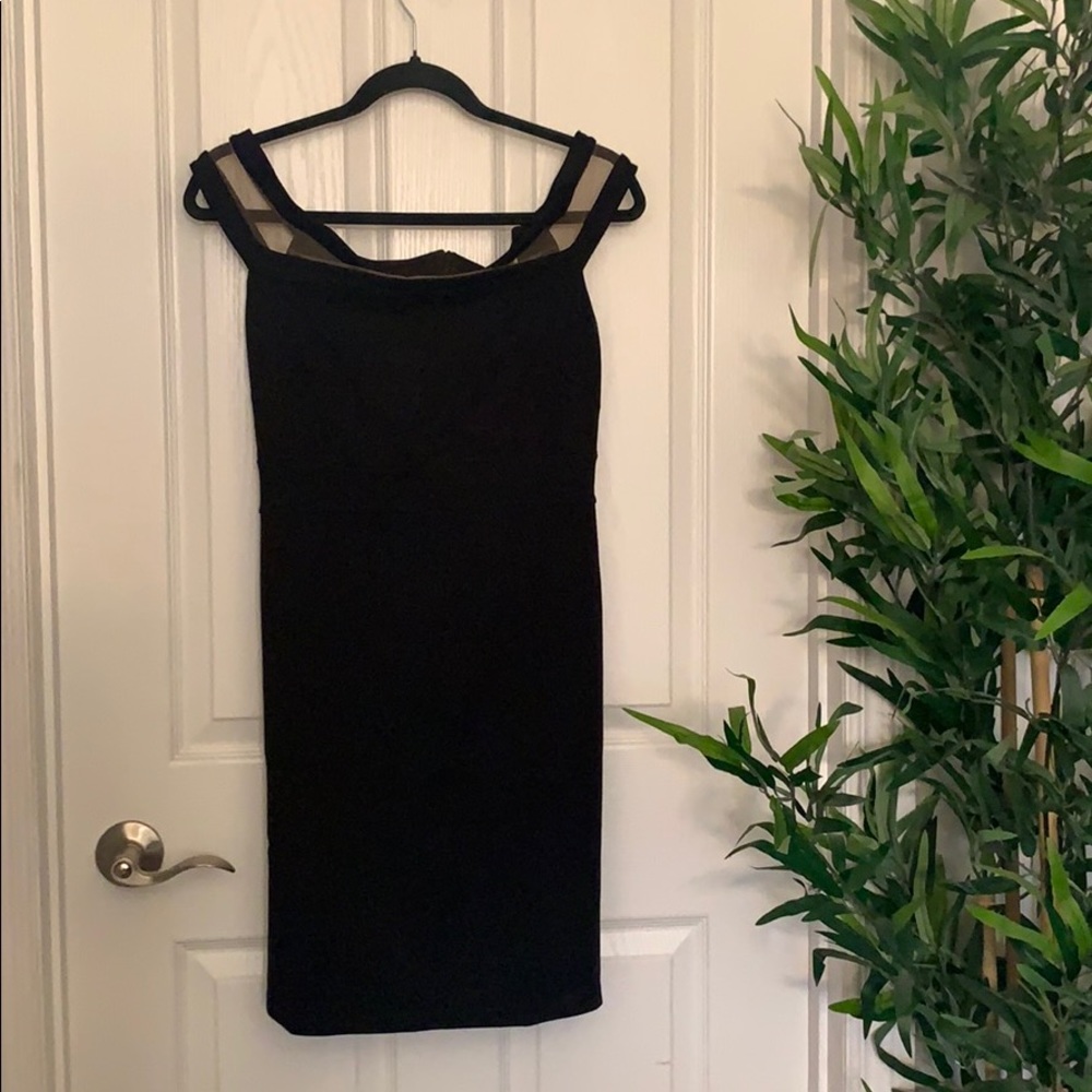 Off Shoulder Black Cocktail Dress - LBD